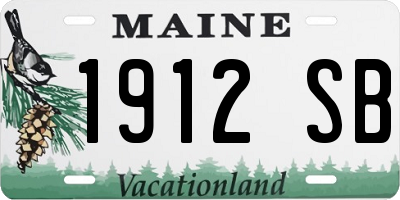 ME license plate 1912SB