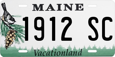 ME license plate 1912SC