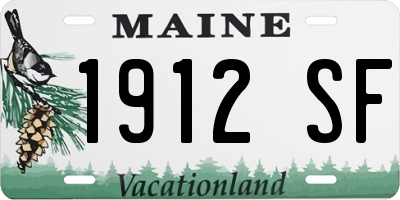 ME license plate 1912SF