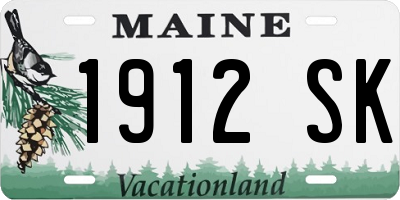 ME license plate 1912SK