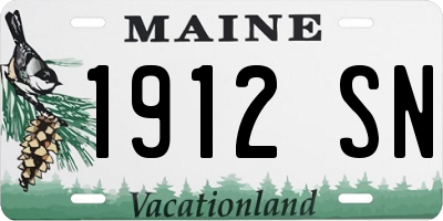 ME license plate 1912SN