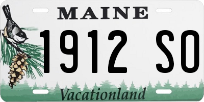 ME license plate 1912SO