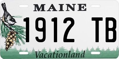 ME license plate 1912TB