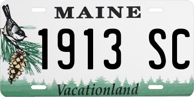 ME license plate 1913SC