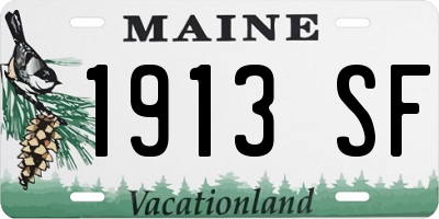 ME license plate 1913SF