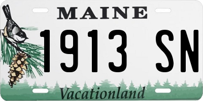 ME license plate 1913SN