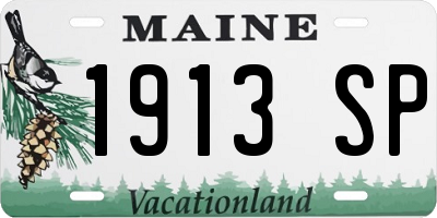 ME license plate 1913SP