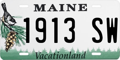 ME license plate 1913SW