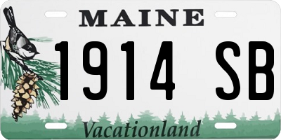 ME license plate 1914SB