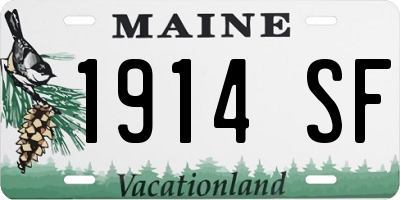 ME license plate 1914SF