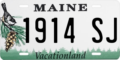 ME license plate 1914SJ