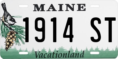 ME license plate 1914ST