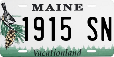ME license plate 1915SN