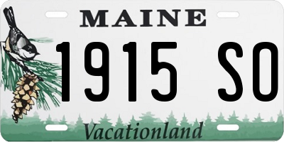 ME license plate 1915SO