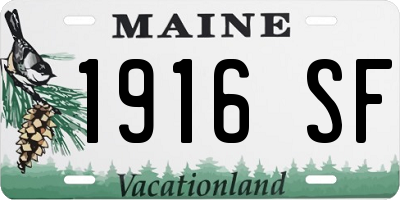 ME license plate 1916SF