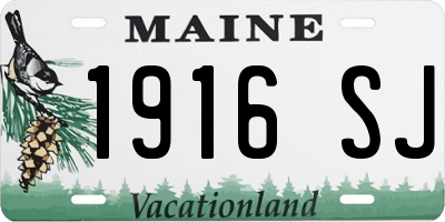ME license plate 1916SJ
