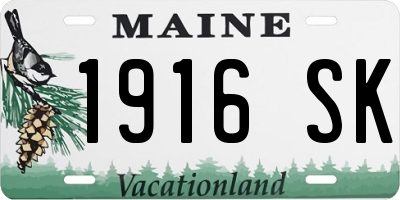 ME license plate 1916SK