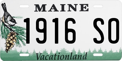 ME license plate 1916SO