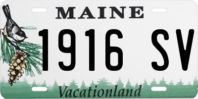 ME license plate 1916SV