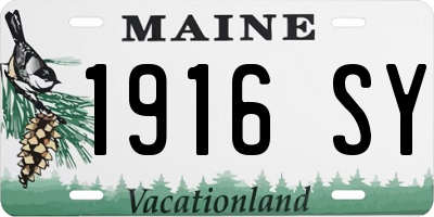 ME license plate 1916SY