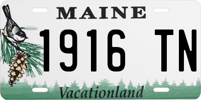 ME license plate 1916TN
