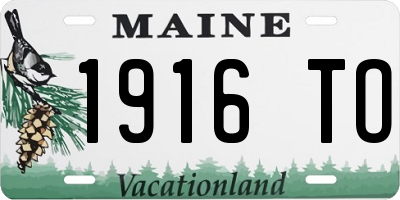 ME license plate 1916TO