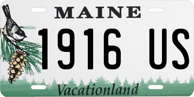 ME license plate 1916US