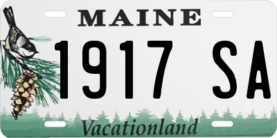 ME license plate 1917SA