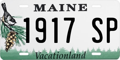 ME license plate 1917SP