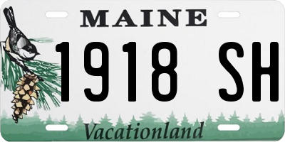 ME license plate 1918SH