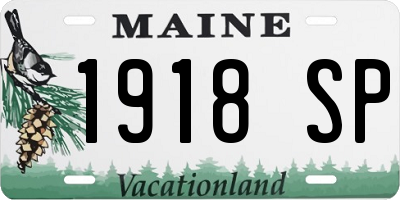 ME license plate 1918SP