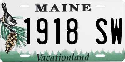 ME license plate 1918SW