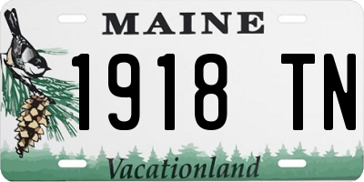 ME license plate 1918TN