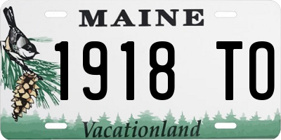 ME license plate 1918TO