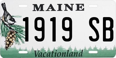 ME license plate 1919SB