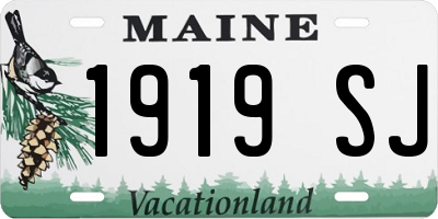 ME license plate 1919SJ