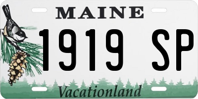 ME license plate 1919SP