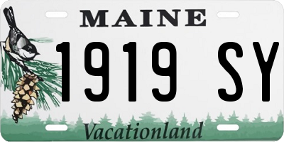 ME license plate 1919SY