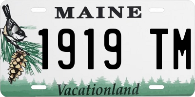 ME license plate 1919TM