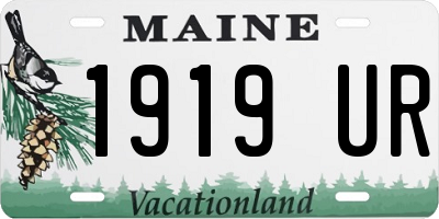ME license plate 1919UR