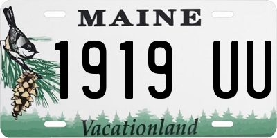 ME license plate 1919UU
