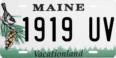 ME license plate 1919UV