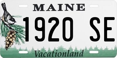 ME license plate 1920SE