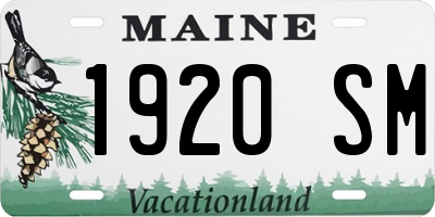 ME license plate 1920SM