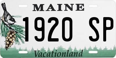 ME license plate 1920SP