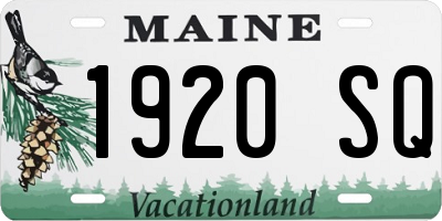 ME license plate 1920SQ