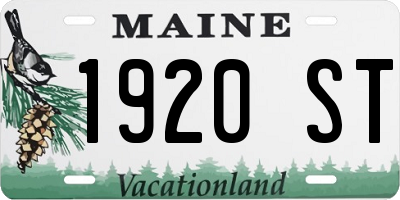 ME license plate 1920ST