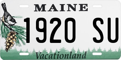 ME license plate 1920SU