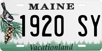 ME license plate 1920SY