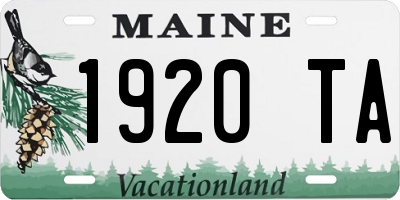 ME license plate 1920TA